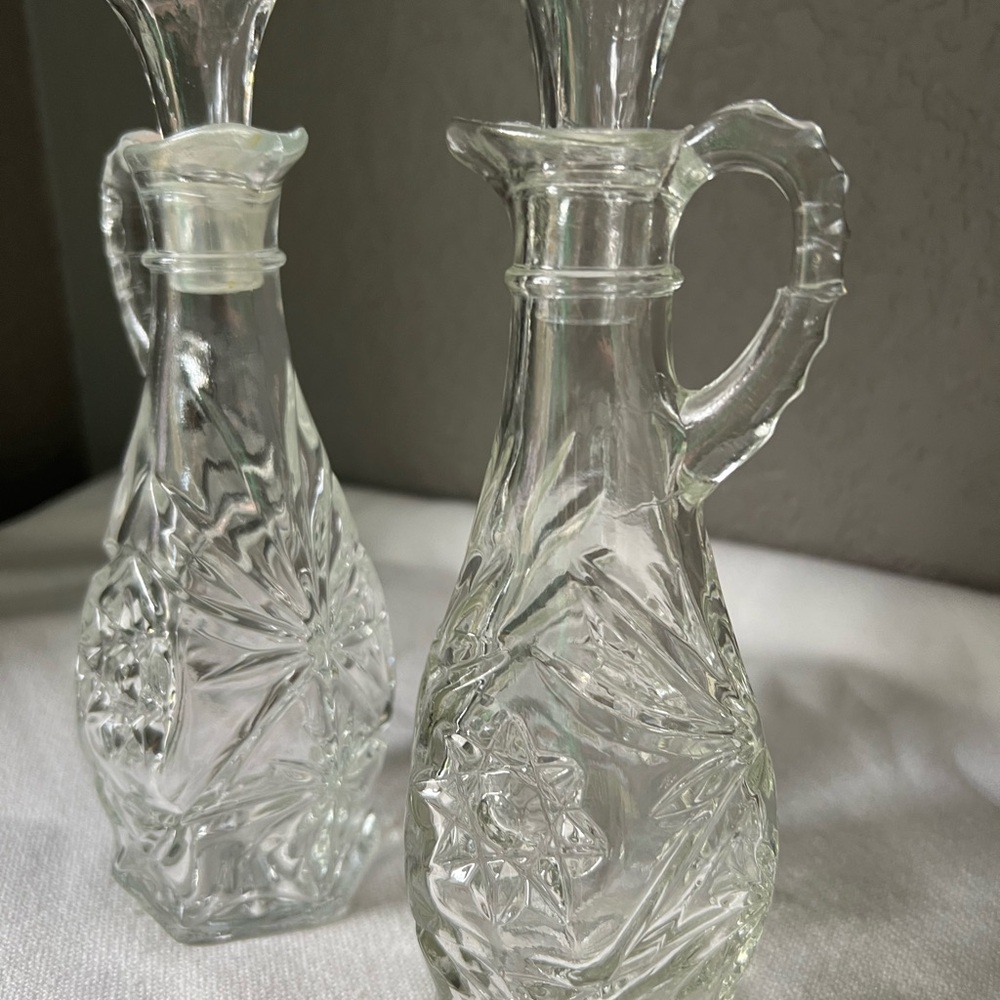 vintage Anchor Hocking Star of David oil or vinegar cruet. - Picture 5 of 6